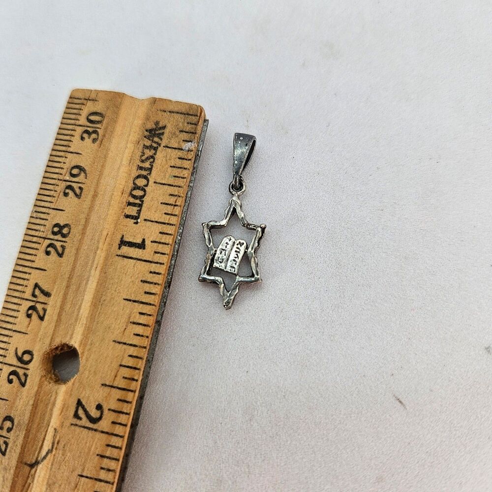 Sterling Silver Star of David Jewish Star Pendant 925